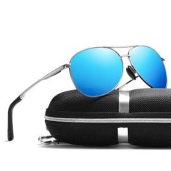Okulary przeciwsłoneczne aluminiowe M06 srebrno-niebieskie 5