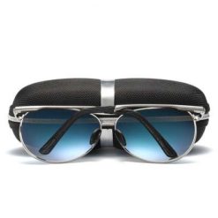 Okulary przeciwsłoneczne aluminiowe M06 srebrno-niebieskie 2
