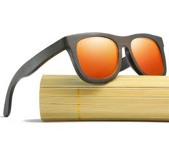 Drewniane okulary przeciwsłoneczne B07- pomarańczowe - bambus 3
