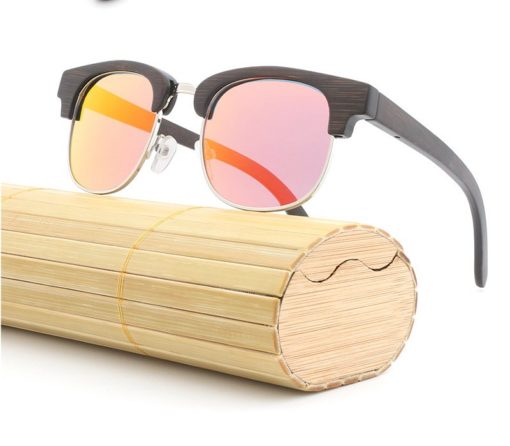 Drewniane okulary przeciwsłoneczne B11 – pomarańczowe – bambus