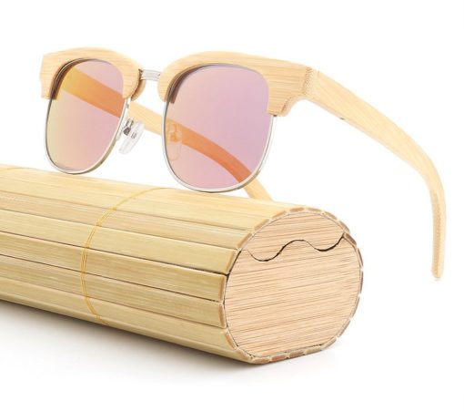 Drewniane okulary przeciwsłoneczne B10-pomarańczowe – bambus