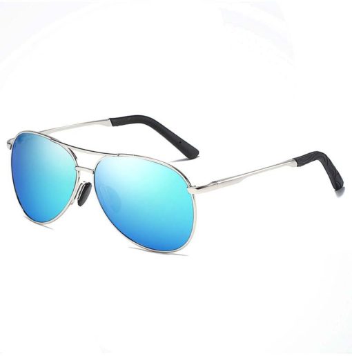 Okulary przeciwsłoneczne aluminiowe M06 srebrno-niebieskie