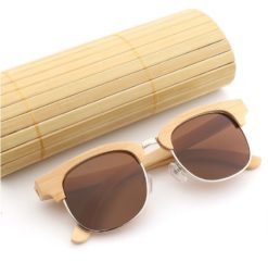 Drewniane okulary przeciwsłoneczne B10-brązowe - bambus 2
