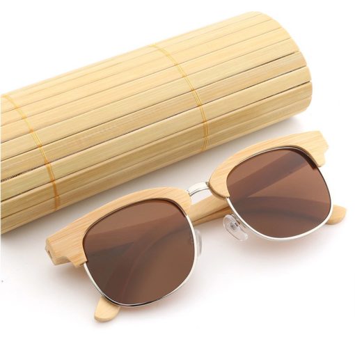Drewniane okulary przeciwsłoneczne B10-brązowe – bambus