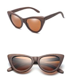 Drewniane okulary przeciwsłoneczne B09- brązowe – bambus