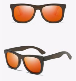 Drewniane okulary przeciwsłoneczne B07- pomarańczowe - bambus 4