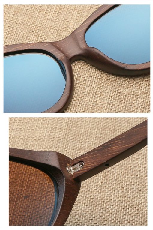 Drewniane okulary przeciwsłoneczne B09- srebrne – bambus