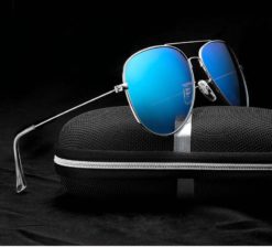 Okulary przeciwsłoneczne aluminiowe M05- ciemno-niebieskie 2
