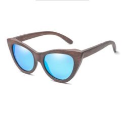 Drewniane okulary przeciwsłoneczne B09- niebieskie - bambus 2