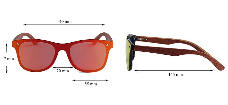 Drewniane okulary przeciwsłoneczne C04- pomarańczowe - palisander 4