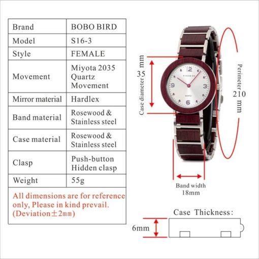 Zegarek drewniany Bobo Bird Lark S16-3