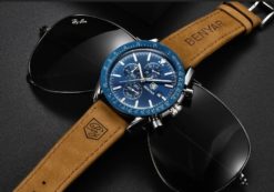 Zegarek Benyar Speedmaster srebrny niebieski 6