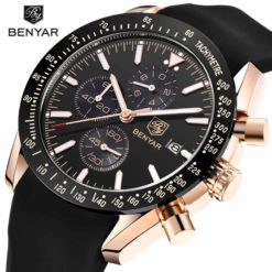 Zegarek Benyar Speedmaster złoty czarny silikonowy pasek