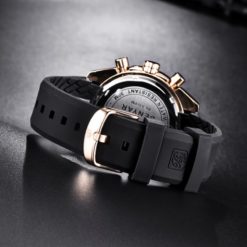 Zegarek Benyar Speedmaster złoty czarny silikonowy pasek 5
