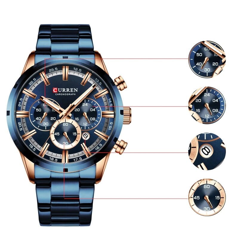 Zegarek Curren Navy Niebieski 8