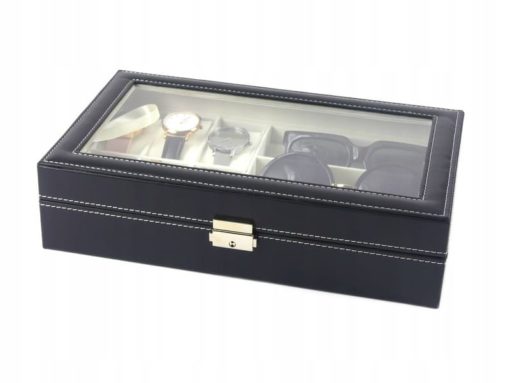Pudełko szkatułka etui na zegarki i okulary przeciwsłoneczne