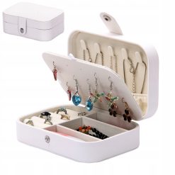 Kuferek szkatułka organizer pudełko na biżuterię biały