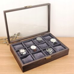 Pudełko etui szkatułka na zegarki 12 sztuk drewno 2