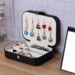 Kuferek szkatułka organizer pudełko na biżuterię czarny 1