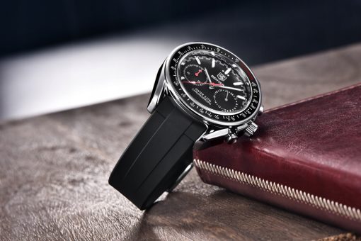 Zegarek Benyar BY5194 srebrny czarny silikonowy pasek