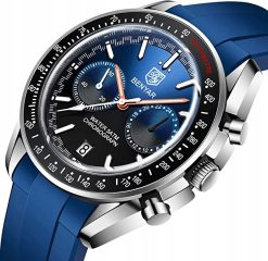 Zegarek Benyar BY5194 srebrny niebieski silikonowy pasek 2
