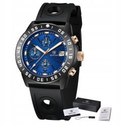 Zegarek Benyar BY5198 czarny niebieski silikonowy pasek