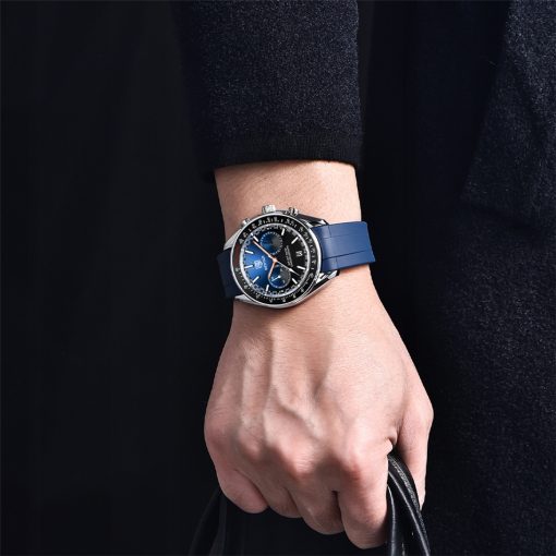 Zegarek Benyar BY5194 srebrny niebieski silikonowy pasek