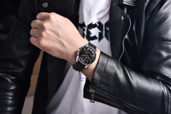 Zegarek Benyar BY5194 srebrny czarny silikonowy pasek 4