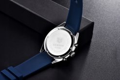 Zegarek Benyar BY5194 srebrny niebieski silikonowy pasek 6