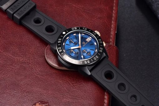 Zegarek Benyar BY5198 czarny niebieski silikonowy pasek