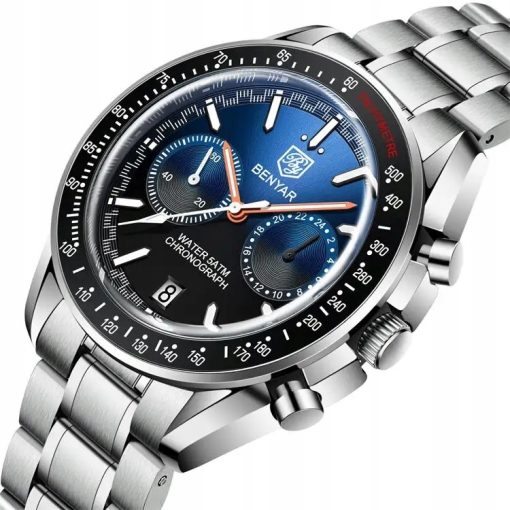 Zegarek Benyar BY5194 srebrny niebieski bransoleta