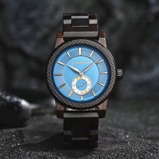 Drewniany zegarek męski BOBO BIRD T131-1 elegancki drewniana bransoleta