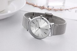 Elegancki srebrny zegarek damski na bransolecie mesh HANNAH MARTIN HM36 cały srebrny 2