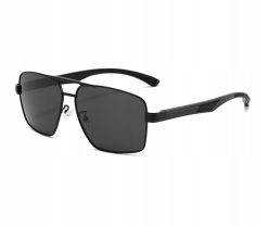 Męskie Okulary Przeciwsłoneczne Solenzio Aviator Polaryzacja z Etui UV400 czarne 2