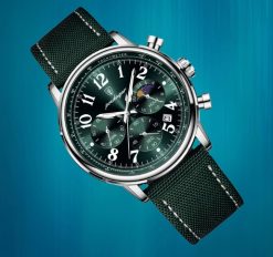 ZEGAREK MĘSKI ELEGANCKI POEDAGAR CHRONOGRAF PUDEŁKO WSKAŹNIK DZIEŃ / NOC 3