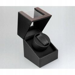 Rotomat na zegarki Etui Szkatułka Na Zegarki Automatyczne czarne karbon 9