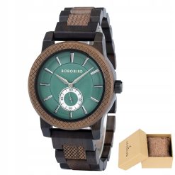 Drewniany zegarek męski BOBO BIRD T131-2 elegancki drewniana bransoleta