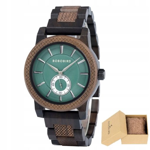 Drewniany zegarek męski BOBO BIRD T131-2 elegancki drewniana bransoleta