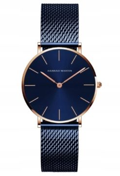 Elegancki niebieski zegarek damski na bransolecie HANNAH MARTIN HM36