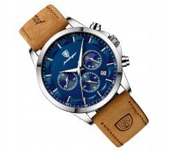 ZEGAREK MĘSKI ELEGANCKI POEDAGAR CHRONOGRAF PUDEŁKO WSKAŹNIK DZIEŃ / NOC 4