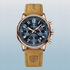 ZEGAREK MĘSKI ELEGANCKI POEDAGAR CHRONOGRAF PUDEŁKO WSKAŹNIK DZIEŃ / NOC 2