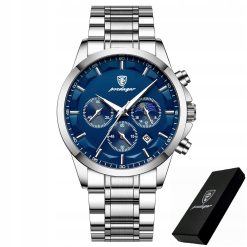 ZEGAREK MĘSKI ELEGANCKI POEDAGAR WSKAŹNIK DZIEŃ / NOC CHRONOGRAF PUDEŁKO