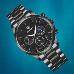 ZEGAREK MĘSKI ELEGANCKI POEDAGAR WSKAŹNIK DZIEŃ / NOC CHRONOGRAF PUDEŁKO 2