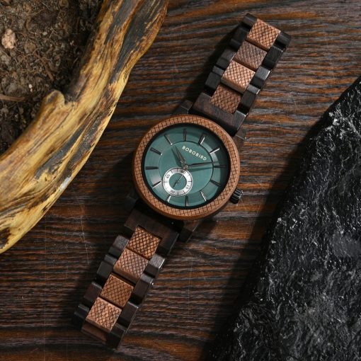 Drewniany zegarek męski BOBO BIRD T131-2 elegancki drewniana bransoleta