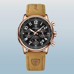 ZEGAREK MĘSKI ELEGANCKI POEDAGAR CHRONOGRAF PUDEŁKO WSKAŹNIK DZIEŃ / NOC 2