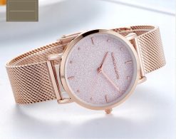 Zegarek damski na bransolecie mesh HANNAH MARTIN MS36 rose gold różowy elegancki piękny pudełko 2