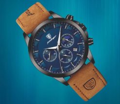 ZEGAREK MĘSKI ELEGANCKI POEDAGAR CHRONOGRAF PUDEŁKO WSKAŹNIK DZIEŃ / NOC 2