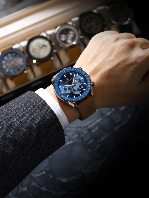 ZEGAREK MĘSKI ELEGANCKI POEDAGAR CHRONOGRAF PUDEŁKO WSKAŹNIK DZIEŃ / NOC