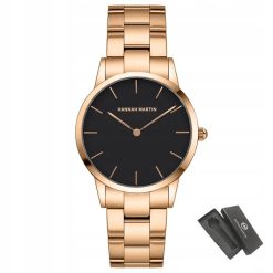 Zegarek damski na bransolecie HANNAH MARTIN 1223 rose gold elegancki pudełko