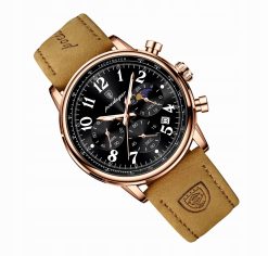 ZEGAREK MĘSKI ELEGANCKI POEDAGAR CHRONOGRAF PUDEŁKO WSKAŹNIK DZIEŃ / NOC 5